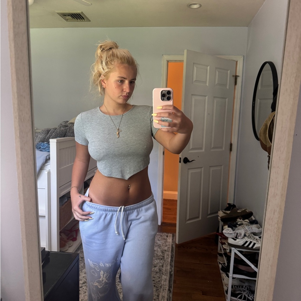 Gray Women's Crop Top